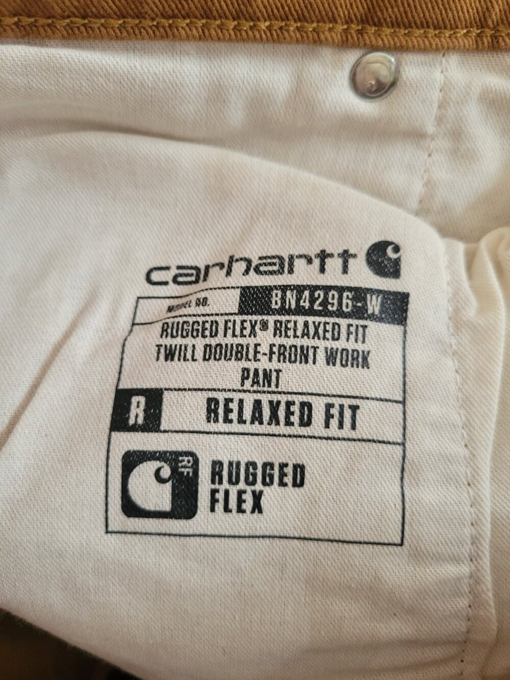 Carhartt Rugged Flex Relaxed Fit Twill Double Front Work Pant 16W Tan Womens - Picture 13 of 16